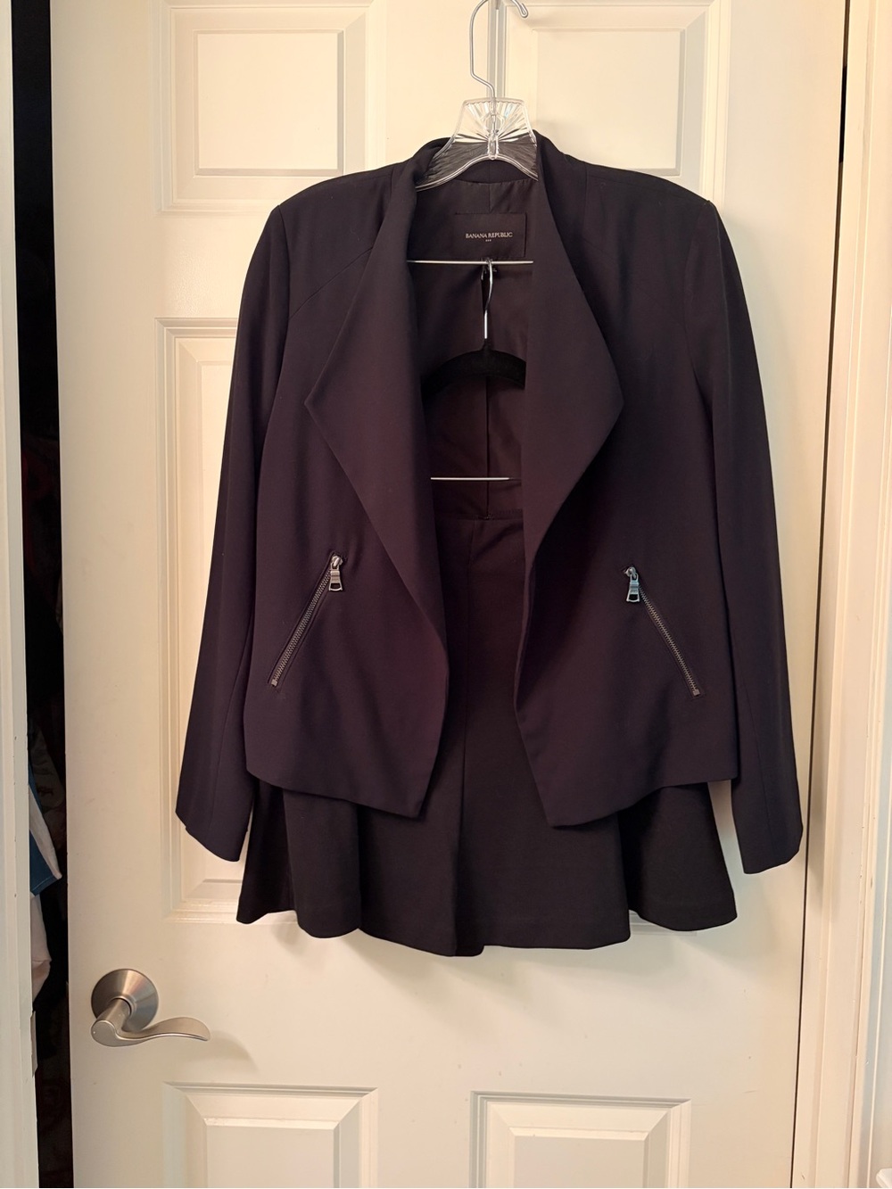 EUC 2-Piece Suit: Open-Front Blazer with Matching Skirt